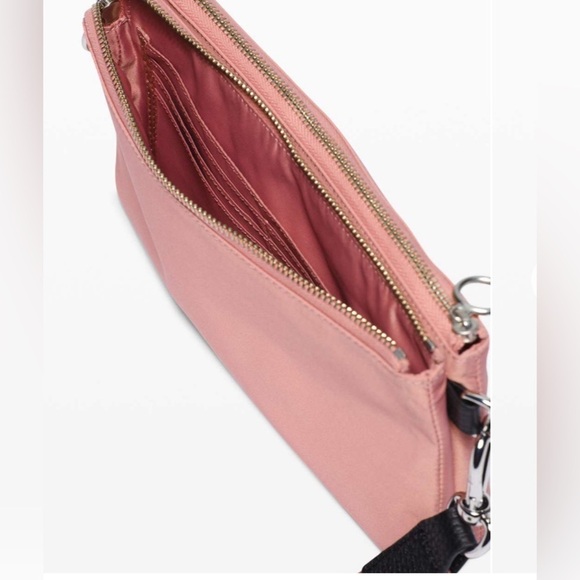 Lululemon Now and Always Pouch Salmon Pink Silver Hardware Removable Wrist Strap - Picture 2 of 11